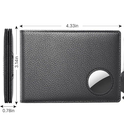 Mens Leather Wallet, Slim, RFID Blocking - Card Capacity | Bill Divider | ID Window (Black, only one bag) V1192-AZ-W-0383