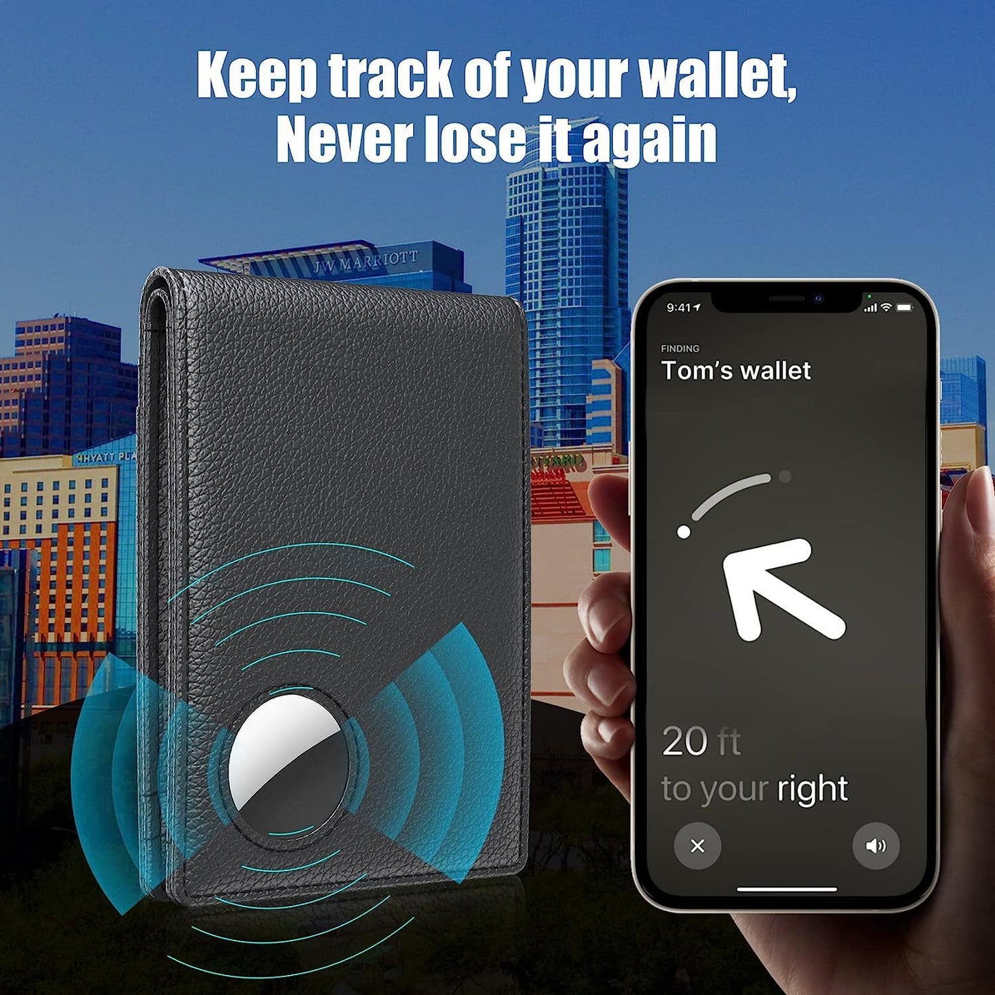 Mens Leather Wallet, Slim, RFID Blocking - Card Capacity | Bill Divider | ID Window (Black, only one bag) V1192-AZ-W-0383