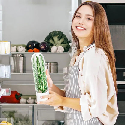 Herb Keeper for Refrigerator, Herb Saver for Refrigerator, Cilantro Container, Vegetable Preservation Bottle V1192-AZ-W-0388