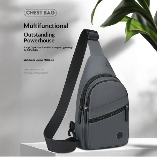 Sling Bag For Women Faux Leather Small Casual Daypack Backpack Fanny Pack Crossbody Chest Bags Purse(gray) V1192-AZ-W-0390