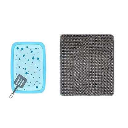 Cat Litter Mat Large Cat Litter Trapping Mat 30x30cm Double Layer Urine and Water Proof Kitty Litter Box Mat V1192-AZ-W-0394