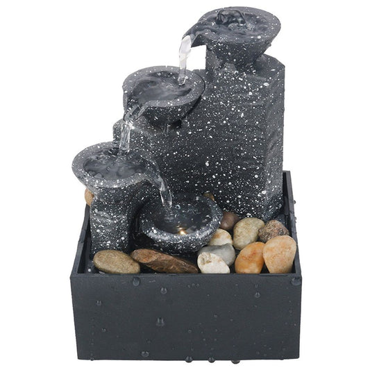 Indoor Fountain Ornament,Mini Tabletop Fountain Water Fountain Crafts for Indoor Home Office Table V1192-AZ-W-0401