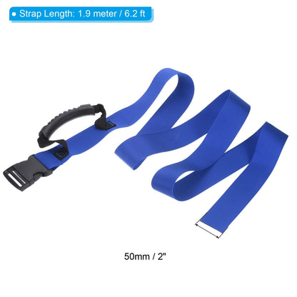 Carrying Strap with Handle, Adjustable Nylon Belt for Moving Lifting Boxes Grocery Luggage, blue V1192-AZ-W-0403
