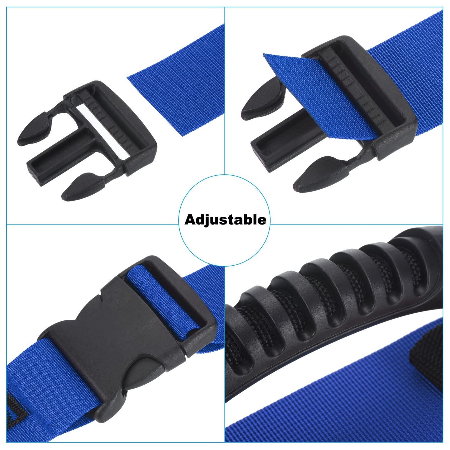 Carrying Strap with Handle, Adjustable Nylon Belt for Moving Lifting Boxes Grocery Luggage, blue V1192-AZ-W-0403