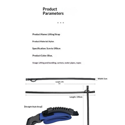 Carrying Strap with Handle, Adjustable Nylon Belt for Moving Lifting Boxes Grocery Luggage, blue V1192-AZ-W-0403