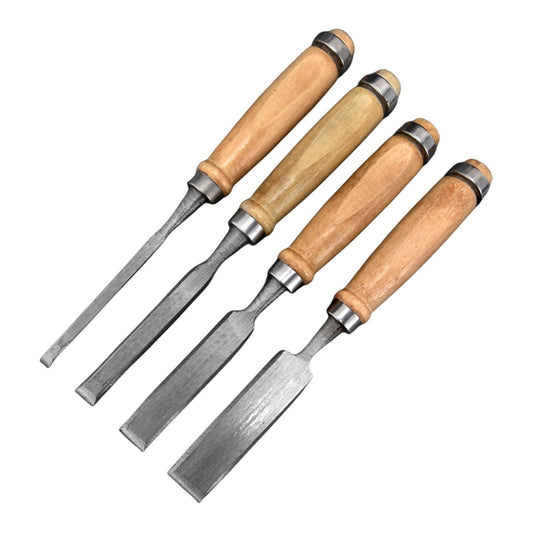 Carbon Steel Carving Semicircle Wood Chisel Set DIY Woodworking Handle Carpentry Tools Pack of 4(50 carbon V1192-AZ-W-0412