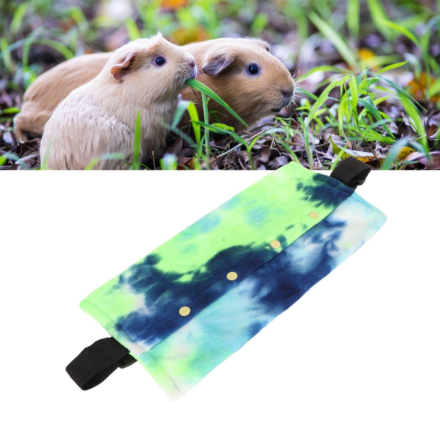 Small Animal Sling Carrier,Adjustable Strap Soft Coral Fleece Beardie Snuggle Sling Bag ( blue-green) V1192-AZ-W-0418