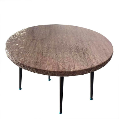 Clear Round Fitted Vinyl Tablecloth for Diameter Tables - Heavy Duty Elasticized Table Cover Elastic Edged V1192-AZ-W-0419