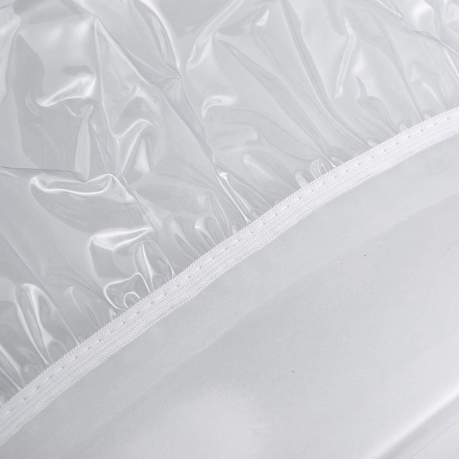 Clear Round Fitted Vinyl Tablecloth for Diameter Tables - Heavy Duty Elasticized Table Cover Elastic Edged V1192-AZ-W-0419