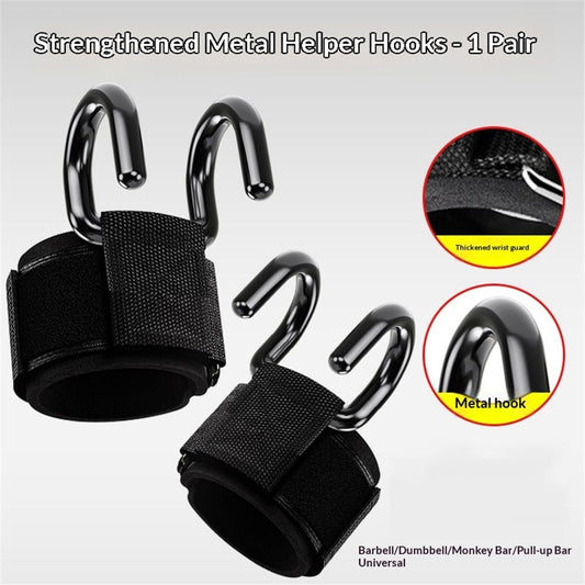 Weight Lifting Hooks (Pair), Wrist Strap Hooks for Weightlifting, Adjustable Men and Women Gym Lifting Straps V1192-AZ-W-0442