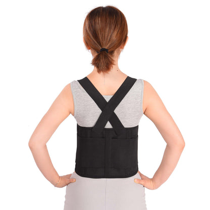 Care Back Brace for Work with Suspenders - Back Support Belt - Adjustable, Light, Breathable - Posture V1192-AZ-W-0444