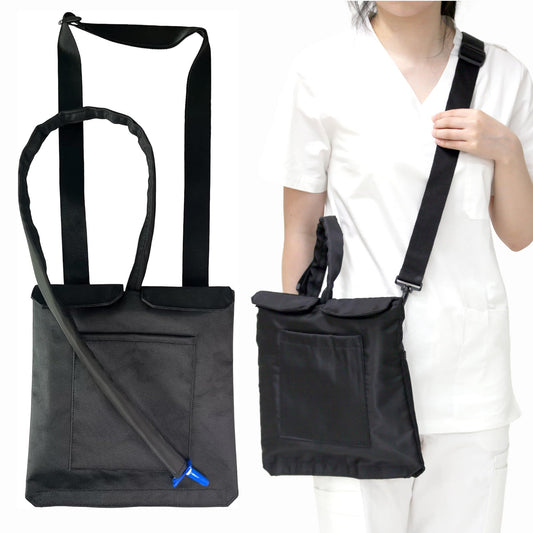 Urine Drainage Bag Holder with Update Catheter Pipe Cover and Adjustable Shoulder Straps, Catheter Bag Covers V1192-AZ-W-0455