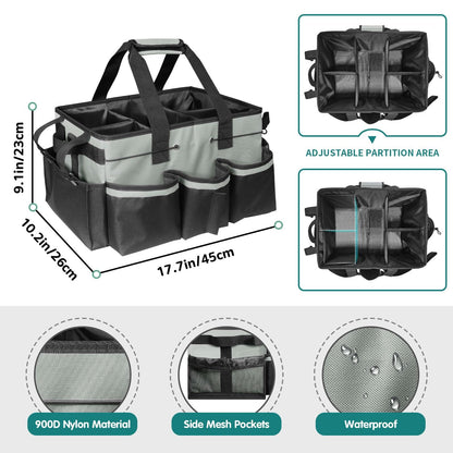 Wearable Cleaning Caddy, Cleaning Caddy Supplies Organizer with Handle & Shoulder Straps for Housekeepers, V1192-AZ-W-0468