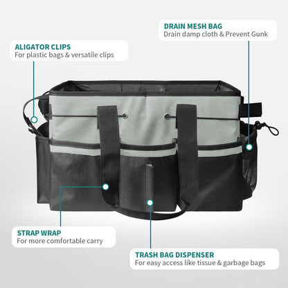 Wearable Cleaning Caddy, Cleaning Caddy Supplies Organizer with Handle & Shoulder Straps for Housekeepers, V1192-AZ-W-0468