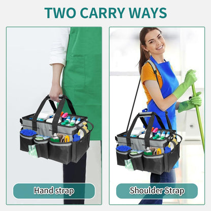 Wearable Cleaning Caddy, Cleaning Caddy Supplies Organizer with Handle & Shoulder Straps for Housekeepers, V1192-AZ-W-0468