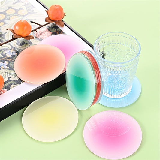 Pastel Color Drink Coasters - 12 Pcs Acrylic Coaster Set, 3.8 Inch Round, Coffee Table & Dining Table V1192-AZ-W-0469