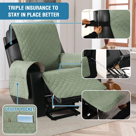 Electric Power Lift Recliner Covers for Reclining Chair Cover Waterproof Non Slip Recliner Slipcovers Seat V1192-AZ-W-0471