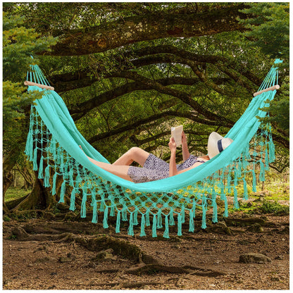 Beautiful Boho Style Hammock -Camping, Portable 2 Person Hammock, for Suitable for Backpacking, Patio, Beach, V1192-AZ-W-0473