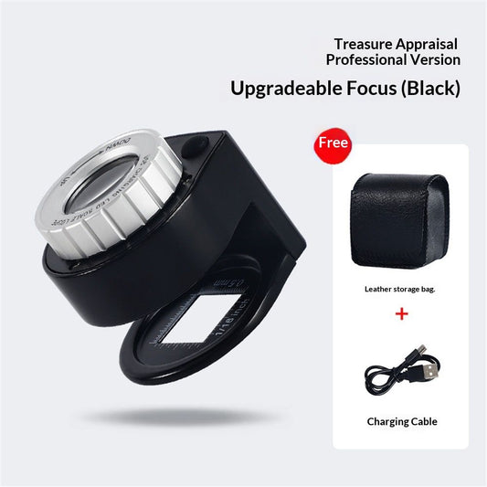 30X Rechargeable Loupe Magnifier with White LED Light and UV Light, Portable Magnifying Glass with Optical V1192-AZ-W-0475