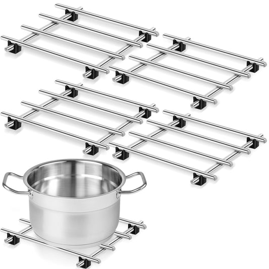 4 Pcs Cast Iron Vintage Stainless Steel for Pots and Pans Cooling Racks for Kitchen Dining Table Decoration V1192-AZ-W-0484