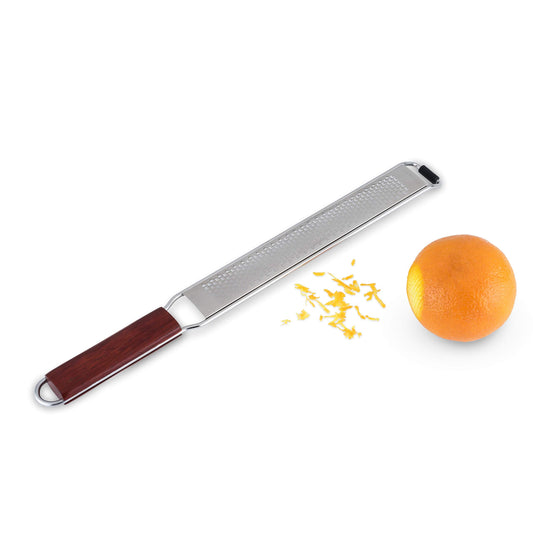 Citrus and Cheese Grater, Stainless Steel Rasp Grater with Acacia Wood Handle for Lemons, Oranges, Nutmeg & V1192-AZ-W-0486