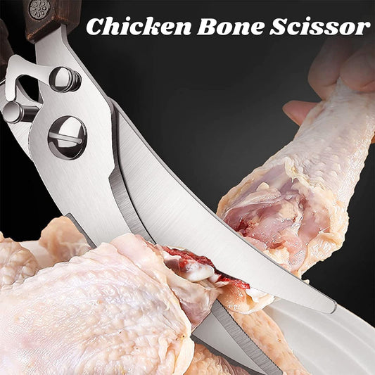 Poultry Shears, Heavy Duty Kitchen Shears with Serrated Edge, Multipurpose Stainless Steel Kitchen Scissors V1192-AZ-W-0489