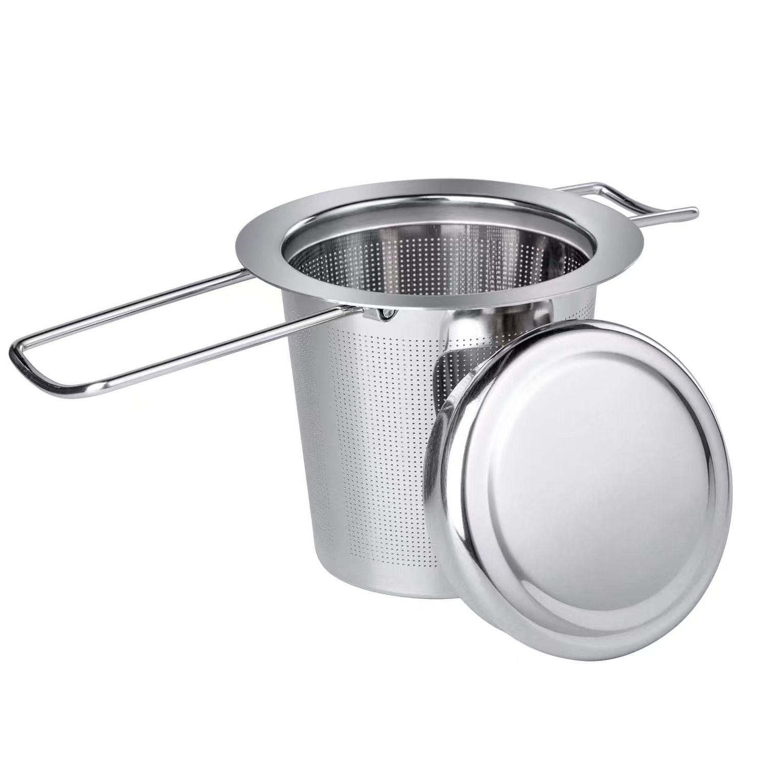2 Pack Tea Infuser, Stainless Steel Extra Fine Mesh Tea Strainer for Loose Leaf with Foldin Handle Sitting in V1192-AZ-W-0490