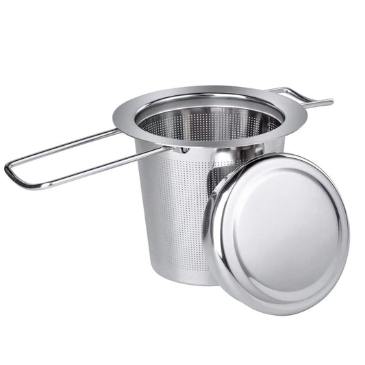 2 Pack Tea Infuser, Stainless Steel Extra Fine Mesh Tea Strainer for Loose Leaf with Foldin Handle Sitting in V1192-AZ-W-0490
