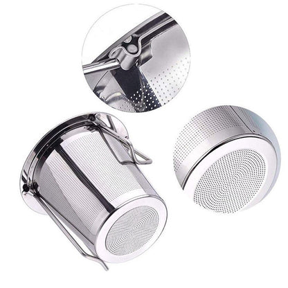 2 Pack Tea Infuser, Stainless Steel Extra Fine Mesh Tea Strainer for Loose Leaf with Foldin Handle Sitting in V1192-AZ-W-0490