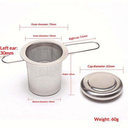 2 Pack Tea Infuser, Stainless Steel Extra Fine Mesh Tea Strainer for Loose Leaf with Foldin Handle Sitting in V1192-AZ-W-0490