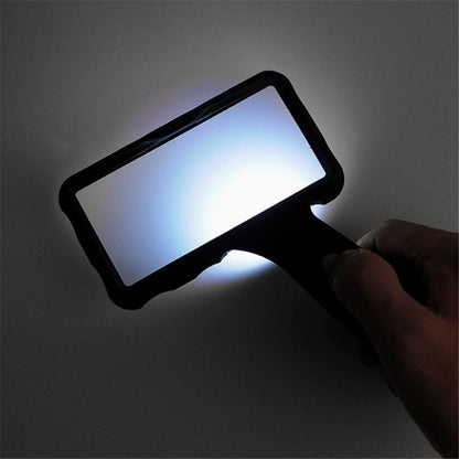 3X Hand-held Rectangular Magnifying Glass, LED Light Magnifier, Reading Magnifying Glass for Seniors, Low V1192-AZ-W-0492