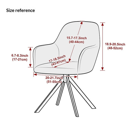 Swivel Armchair Accent Dining Chair Cover for Office, Stretch Mid-Back Office Desk Chair Sliopcover Leisure V1192-AZ-W-0496