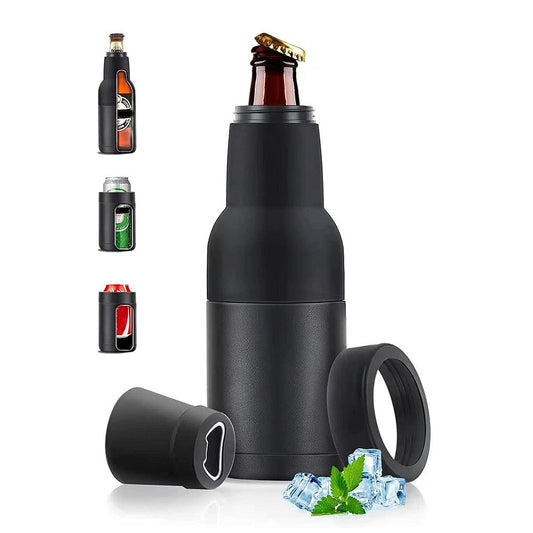 Frosty Beer Holder,2 Go Vacuum Insulated Double Walled Stainless Steel Beer Can and Bottle Cooler with Beer V1192-AZ-W-0501