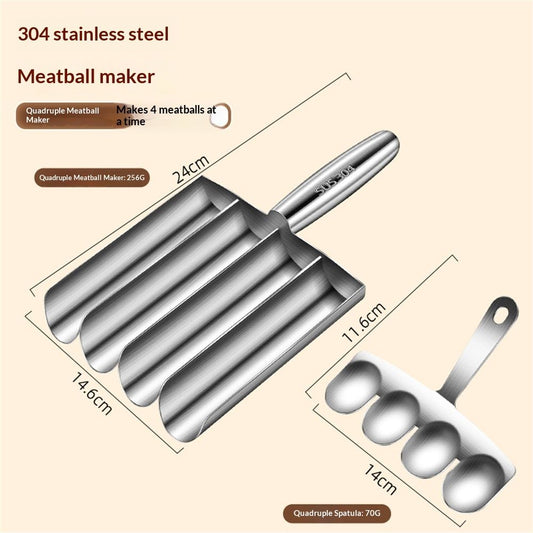 Meatball Maker Tool, 304 Stainless Steel Kitchen Manual Non Stick Meatball Maker, Portable Meatball Spoon V1192-AZ-W-0503