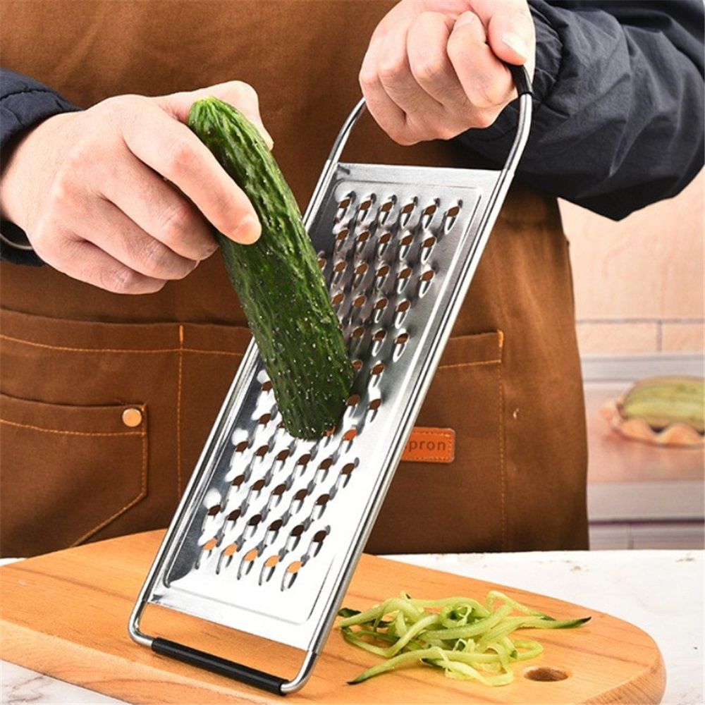 Metal Stainless Steel Extra Course Handheld Non Slip Flat Grater Ideal for Vegetables, Cheese, Eggs V1192-AZ-W-0508