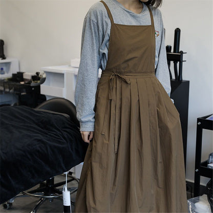 Ladies' waterproof apron, suitable for kitchen, garden, barber, cooking, pottery, nail art techniques (dark V1192-AZ-W-0511