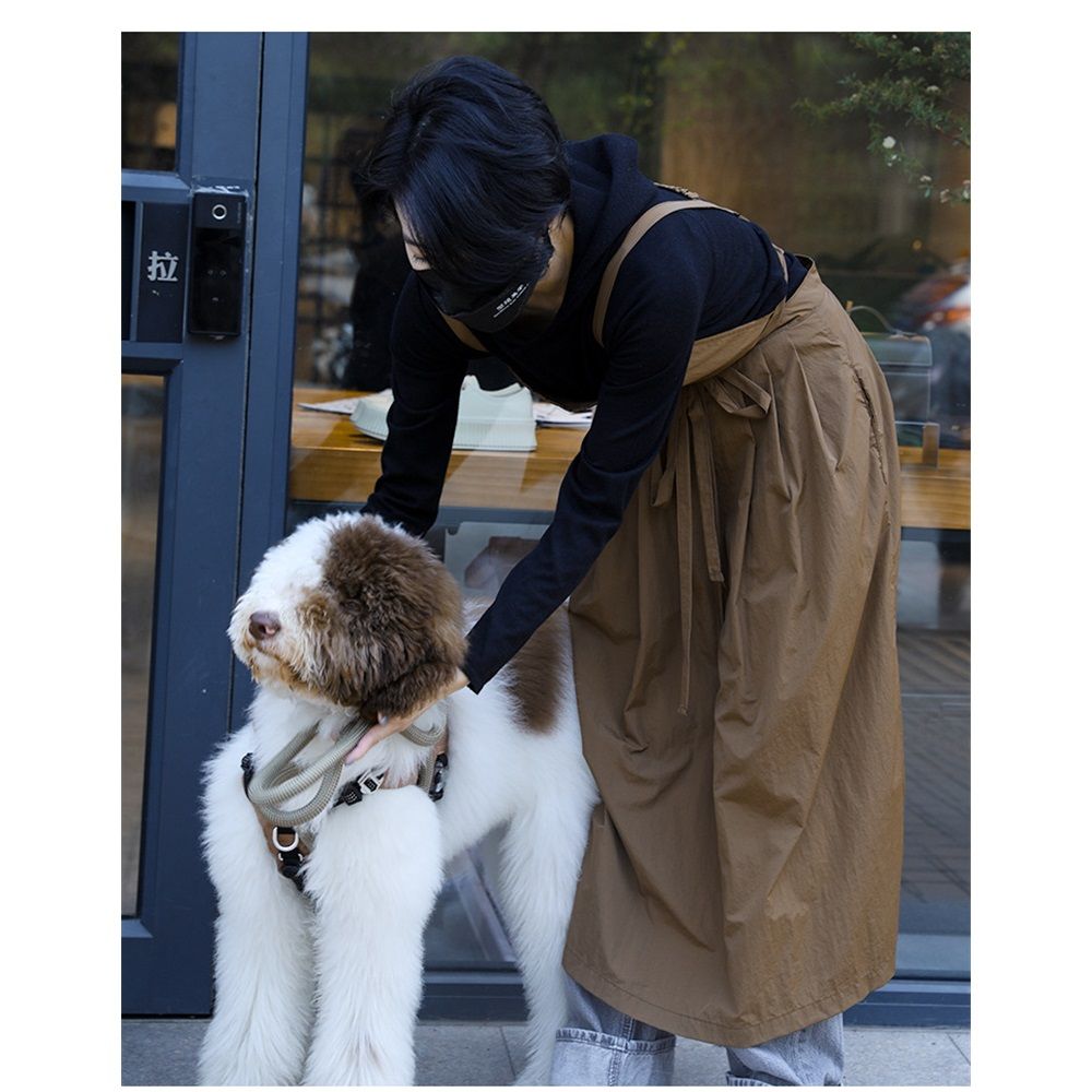 Ladies' waterproof apron, suitable for kitchen, garden, barber, cooking, pottery, nail art techniques (dark V1192-AZ-W-0511