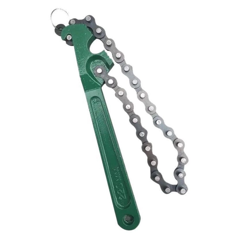 8 Inch Heavy-Duty Ratcheting Chain Wrench Reversible Oil Filter Tool Pipe Fittings Tools Adjustable chain V1192-AZ-W-0518
