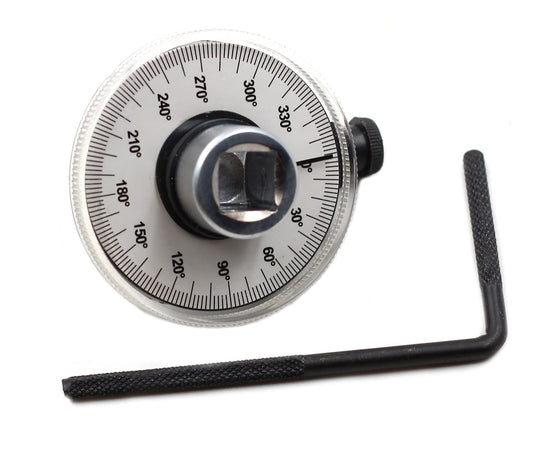 Drive Angle Gauge, 360 Degree 1/2in Adjustable Drive meter Wrench Set, Wrench Angle Gauge Tool for 1/2in Male V1192-AZ-W-0524