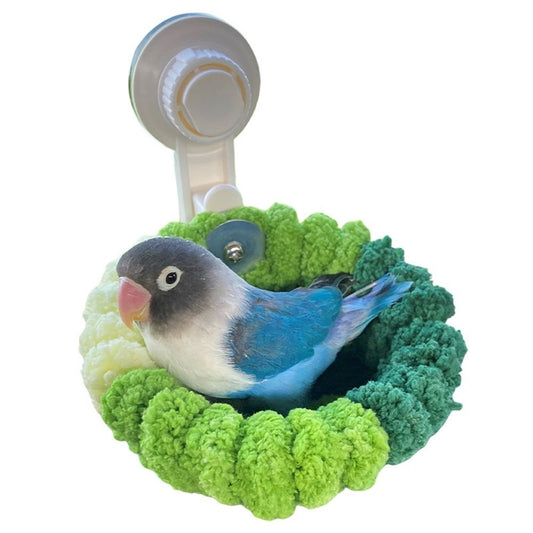 Portable Suction Cup Bird Perch Nest for Travel Car Window Glass, Warm Bird Sleeping hut Snuggle Bed for cage V1192-AZ-W-0525