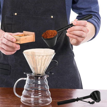2pcs Coffee Scooper & Funnel for Reusable Cup Refillable Coffee Pods, 2 Tablespoon Capacity Black V1192-AZ-W-0529