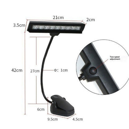 Led Clip Desk Lamp USB Rechargeable Battery Operated Multi-Angle Lighting Eye-Caring Portable Table Light for V1192-AZ-W-0532