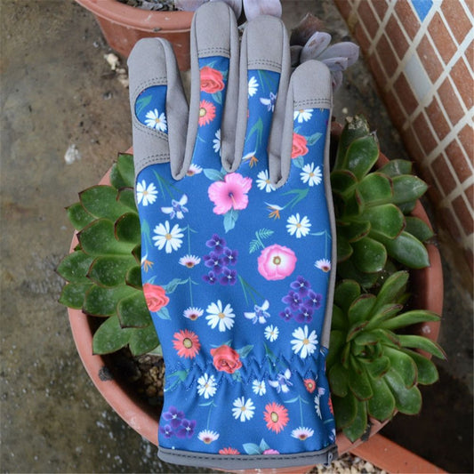 Womens Gardening Weeding Working Gloves, Leather Garden Glove for Women Thorn Proof No Stab for Digging, V1192-AZ-W-0533