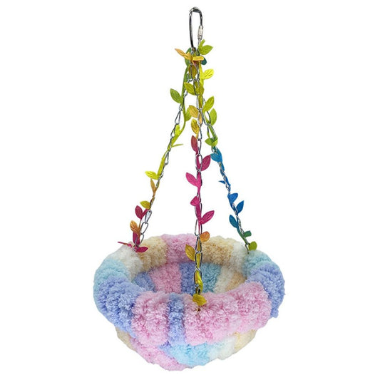 Hanging Bird Bed, Hammock for Cage Winter Warm Bird Plush Nest Parrot Sleeping Bed for Budgie Lovebird V1192-AZ-W-0536