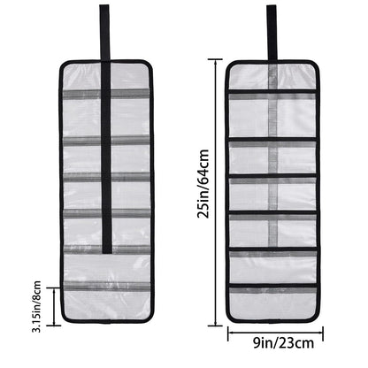 Small Roll Up Storage Bag, 6 Pockets Roll Up Tool Kit, Suitable for Mechanics, Kitchen Storage, Art V1192-AZ-W-0537