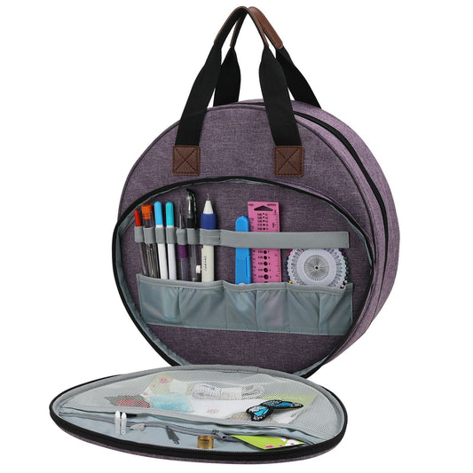 Cross Stitch Storage Bag Purple,Embroidery Projects Bag,Sewing Crafts Storage Tote Bag,Knitting Bags with V1192-AZ-W-0541