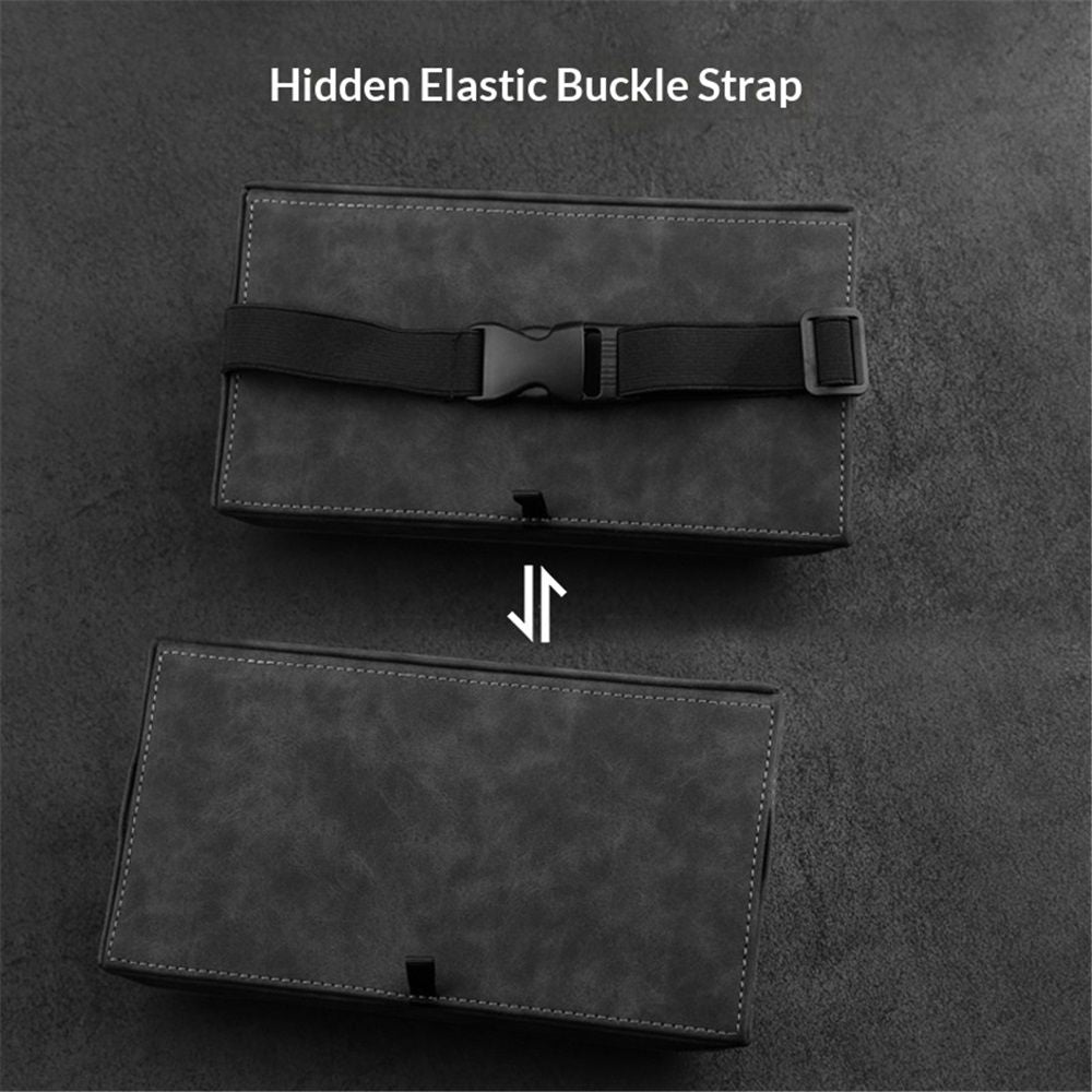 Black-gray Tissue Box suede Cover Rectangular Tissue Holder for Home Car Office Decor (NO Paper Towel) V1192-AZ-W-0548