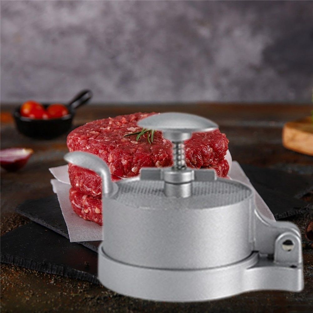 Hamburger Press Patty Maker,with Spring Ejector for Easy Removal, Single, Non-Stick Heavy-Duty Cast Aluminum V1192-AZ-W-0551
