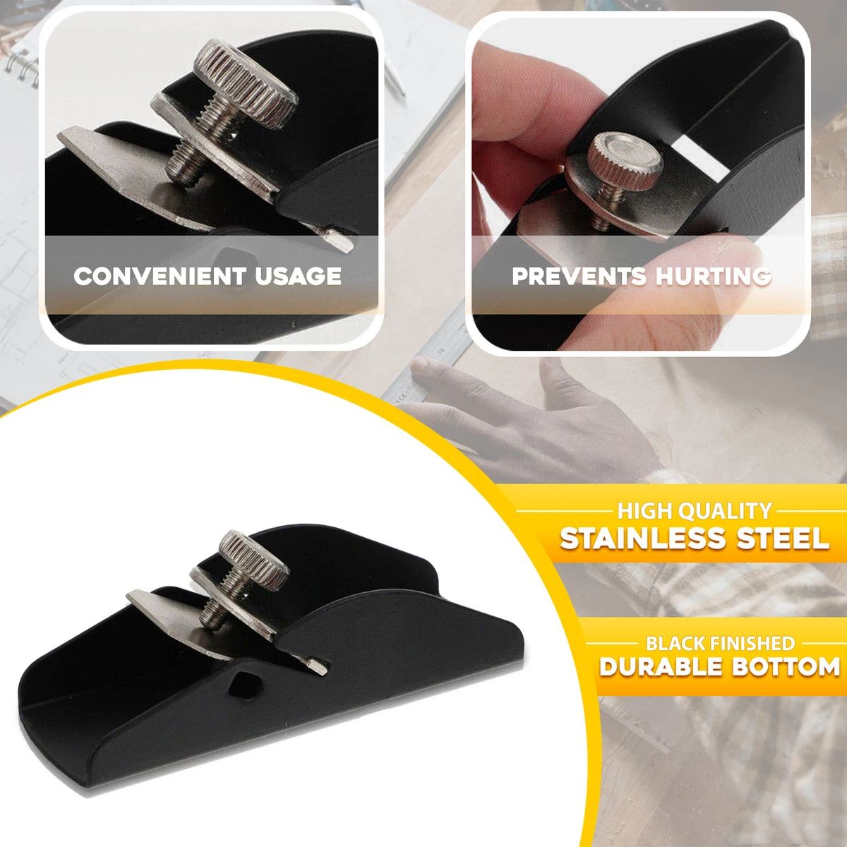 2 pack Mini Trimming Planer, Hand Planer, DIY Model Making Tool Woodworking Pocket Plane Hand Adjustable for V1192-AZ-W-0558