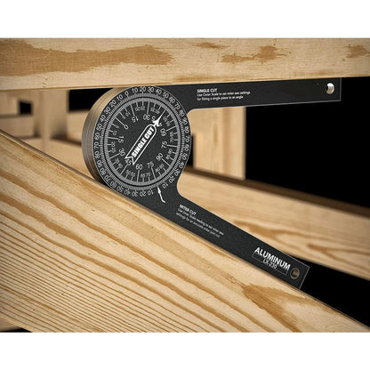 Aluminum Miter Saw Protractor | 7.3-Inch Rust Proof Angle Finder Featuring Precision Laser Engraved Scales V1192-AZ-W-0559
